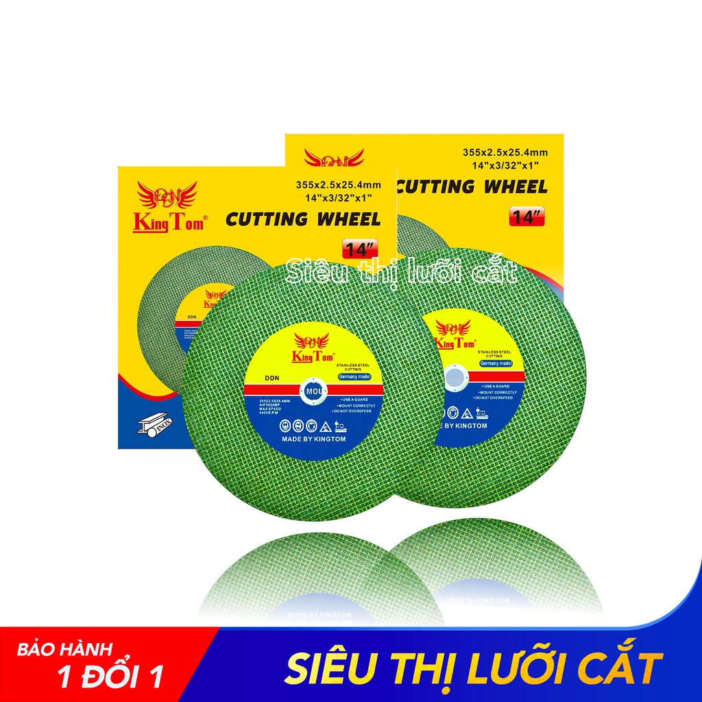 Đá Cắt Đặc Biệt KingTom Xanh 355x2.5x25.4mm - Chuyên cắt Sắt, Inox - Thùng 30 Viên