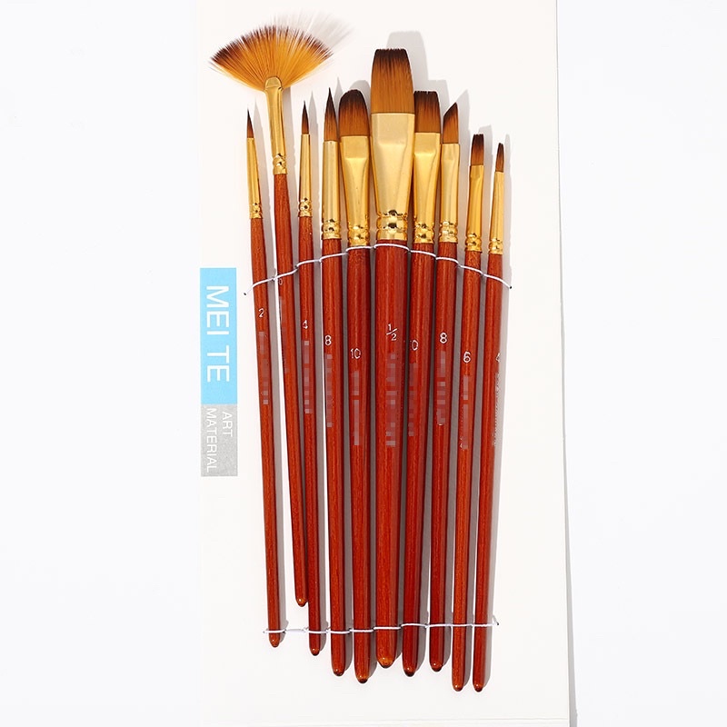 Bộ 10 cọ vẽ màu nước tranh sơn dầu và acrylic 3D chuyên nghiệp