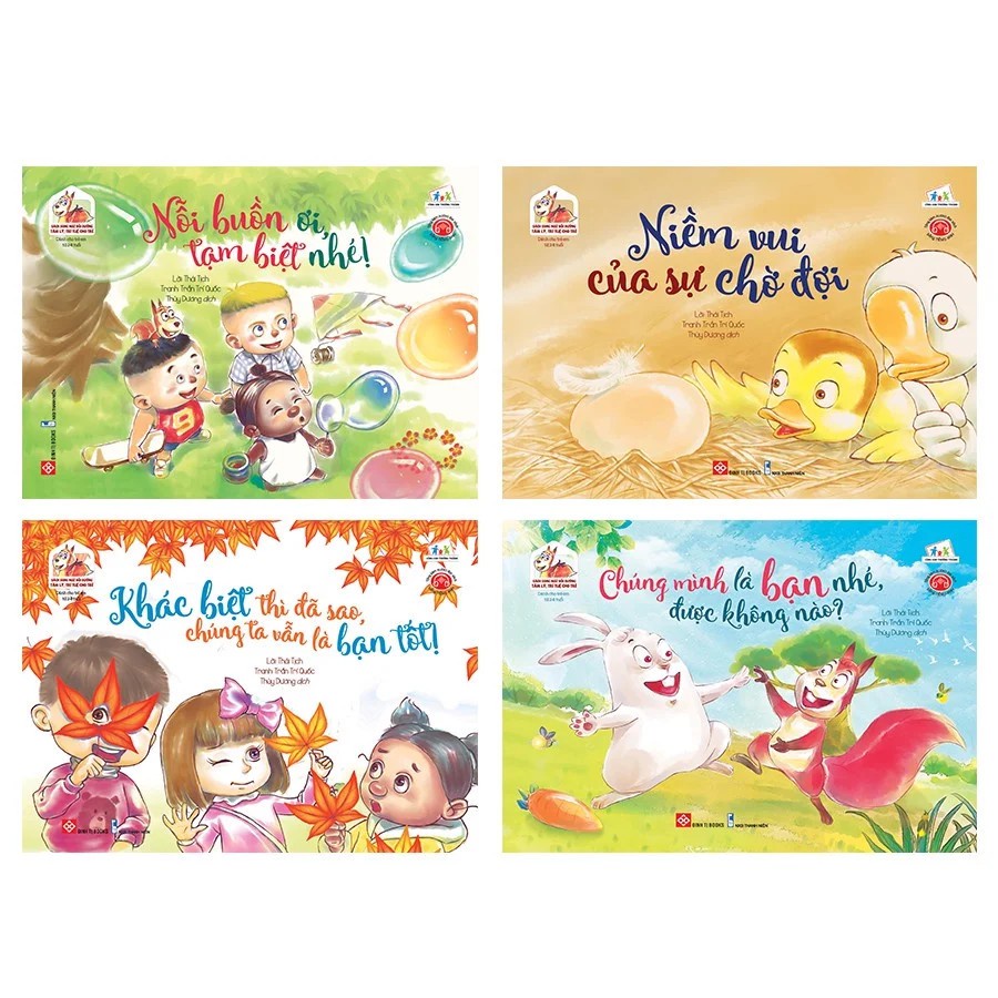Sách - Combo 4 cuốn song ngữ kiểm soát cảm xúc, bồi dưỡng tâm lý, trí tuệ cho trẻ  (Có audio tiếng Anh)