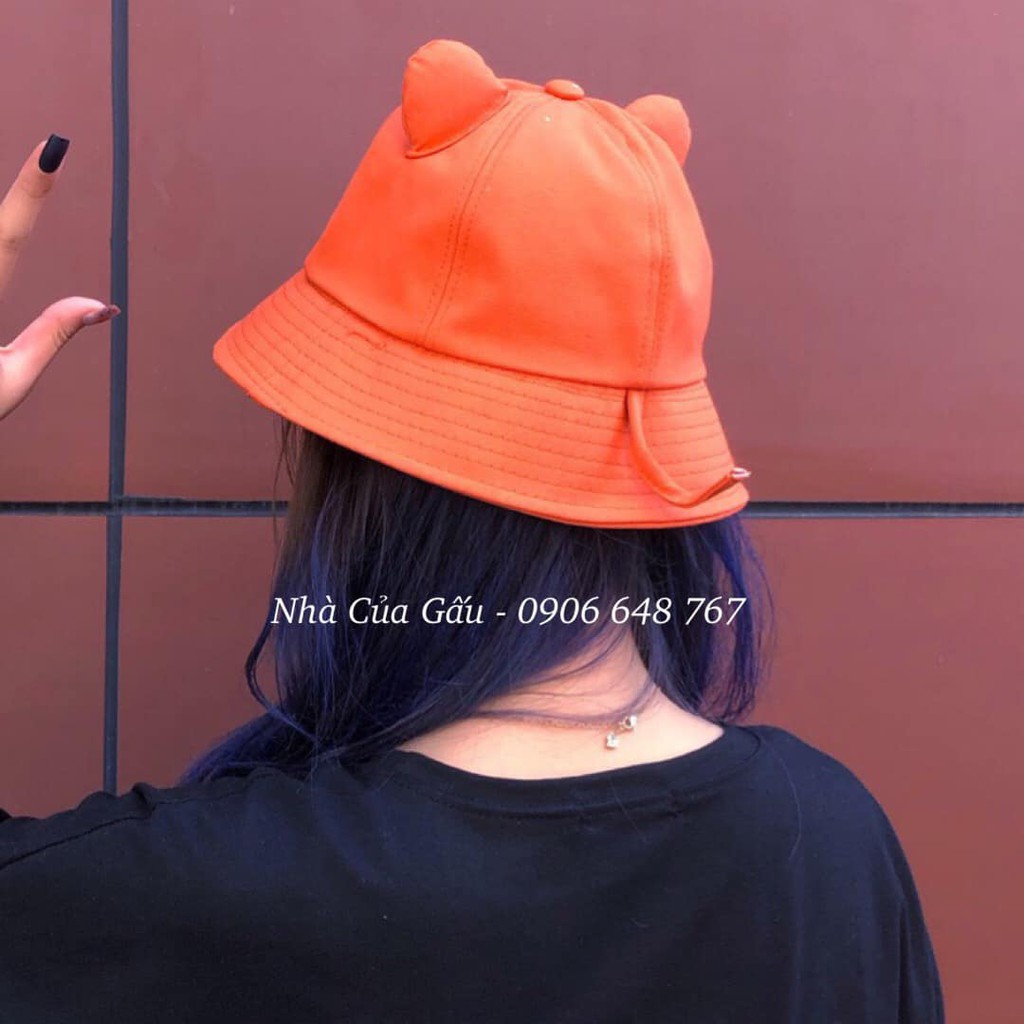 Nón bucket tai gấu có đuôi siêu cute