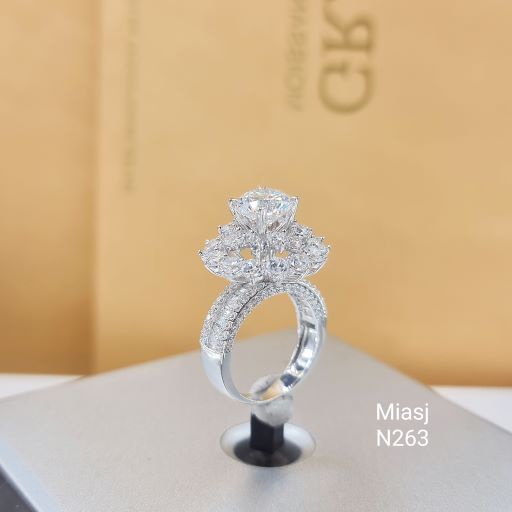 Nhẫn bạc Ý S925 MiASJ N263 nữ nạm đá cao cấp, sang trọng