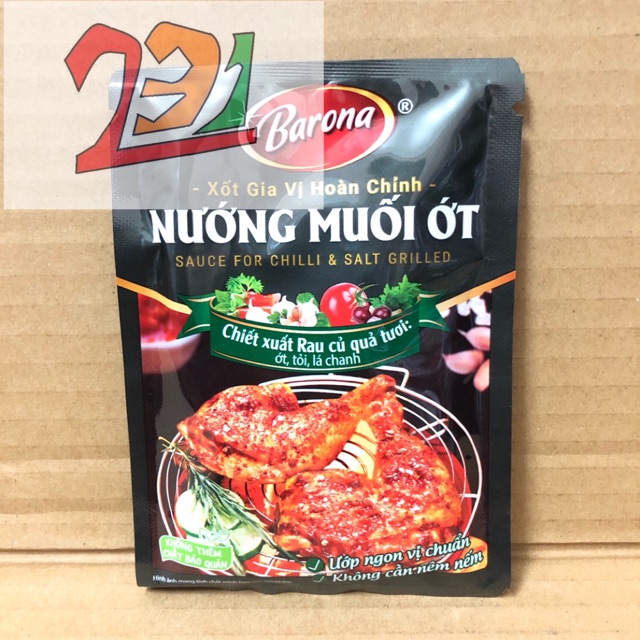 [80 g ] Túi Xốt Gia Vị Hoàn Chỉnh Nướng Muối Ớt Barona