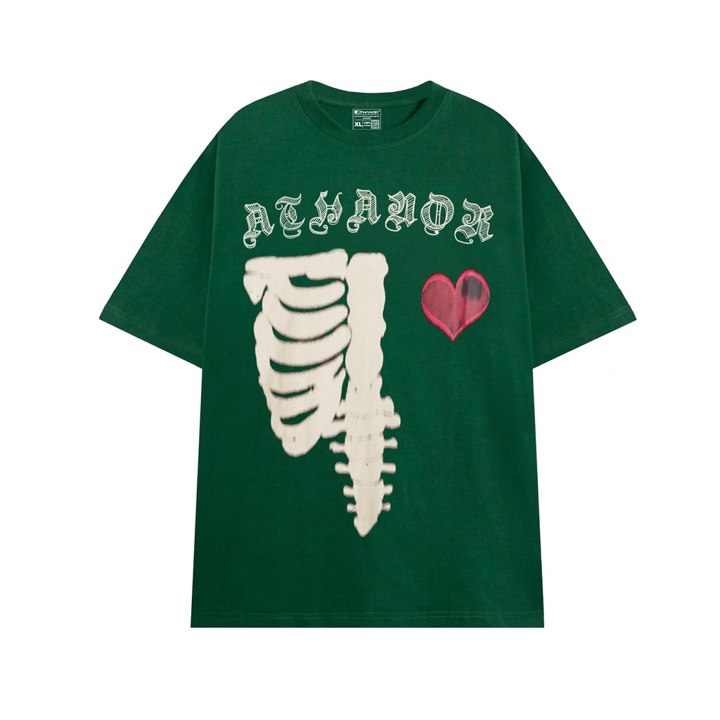 Áo phông form rộng ATHANOR tay lỡ unisex chất liệu 100% cotton mẫu HEART