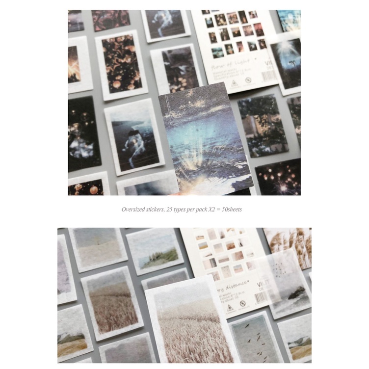 Bộ 50 miếng dán hình kích thước lớn dùng trang trí văn phòng phẩm