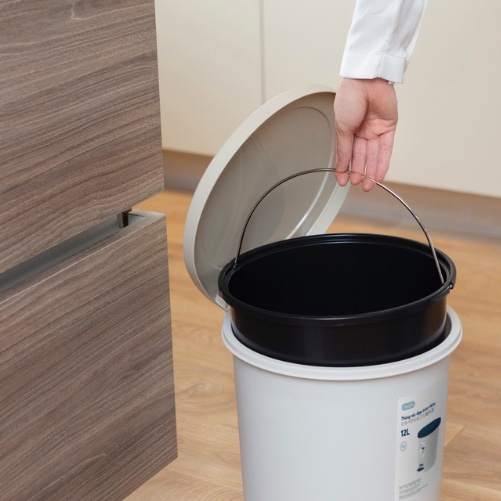 Thùng rác loại đạp tròn 6L, 12L  (có lõi) , kháng khuẩn khử mùi, ngăn mùi hôi, vi khuẩn - Giao màu ngẫu nhiên