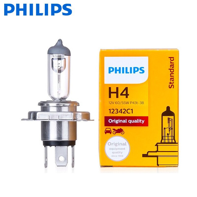 Bóng Đèn Pha Philips 12V55W Halogen Lắp Xe Máy Ô Tô Chân H1/H3/H4/H7/H11