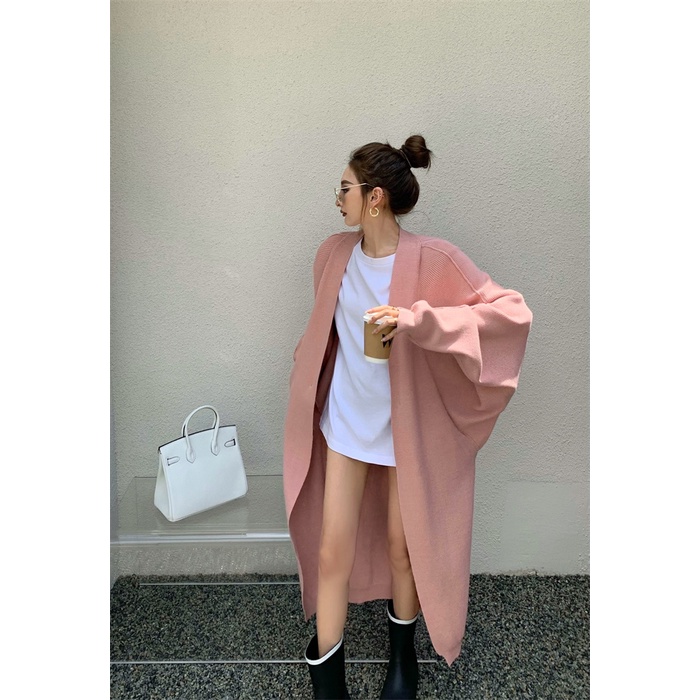 Áo Khoác Cardigan Dệt Kim Dáng Rộng Phong Cách Hàn Quốc
