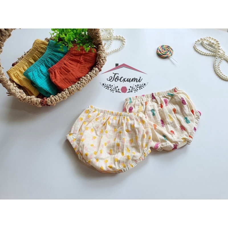 Quần chip xô Muslin mềm mát cao cấp cho bé - Tocxumi