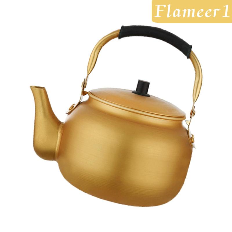 Ấm Đun Nước Bằng Nhôm Màu Vàng Đồng 1 [Flameameer1] Dùng Khi Đi Cắm Trại