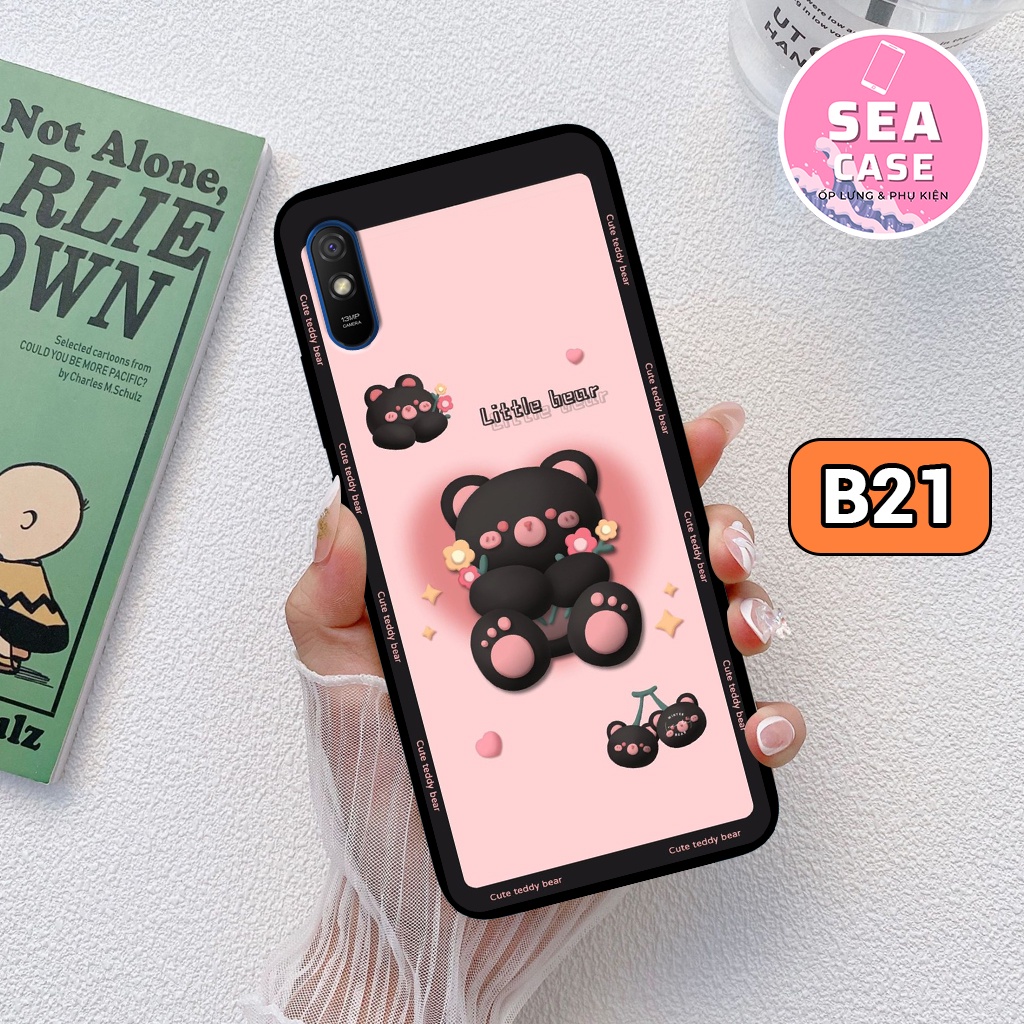 Ốp lưng XIAOMI REDMI 9A hình gấu đáng yêu,dễ thương – ốp nhựa chống trầy,chống va đập