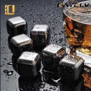 Viên đá kim loại KATELV bằng thép không gỉ cấp thực phẩm dùng pha chế rượu whisky/bia/cola/đồ uống đông lạnh cho nhà bếp