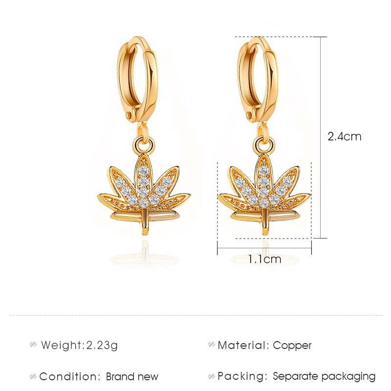 Khuyên tai đính kim cương giả phong cách Hàn Quốc sang trọng cho nữ