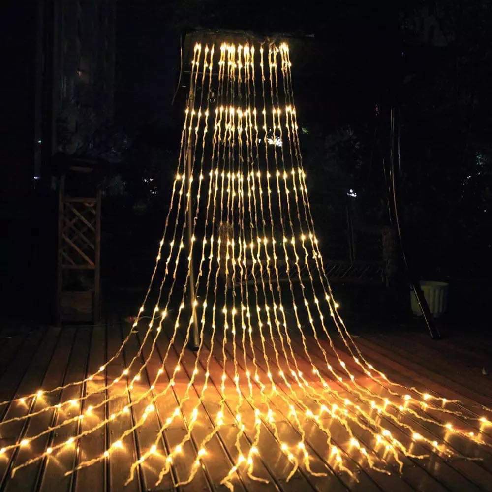 (Mẫu mới) Bộ Đèn Led Thác Nước 3x3m- Đèn Nháy Thả Mành, Trang Trí Cây Mắt led sáng đẹp năm 2023