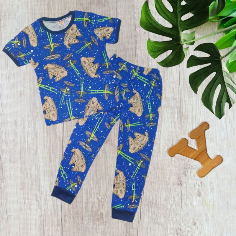 (22-35kg) Bộ tay ngắn quần dài bé trai size đại thun cotton borip