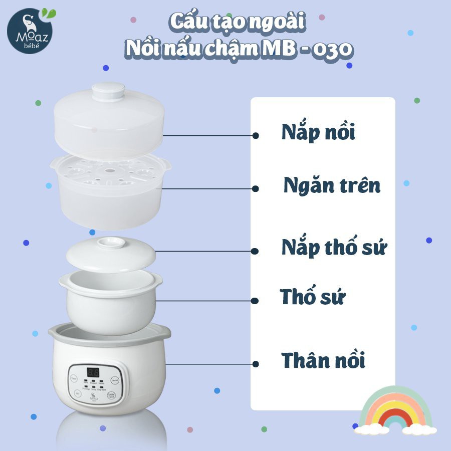 MB 030- Nồi Nấu Cháo Chậm Moaz Bebe