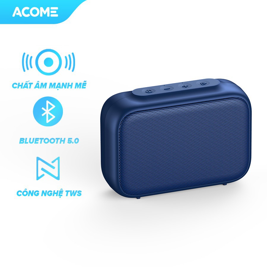 Combo Loa Bluetooth ACOME A1 Công Suất W+ Cốc Sạc Nhanh 2.4A- AC03 Và Cáp Sạc Nhanh Micro ASM010 Cáp Dù Bền Chắc 100cm