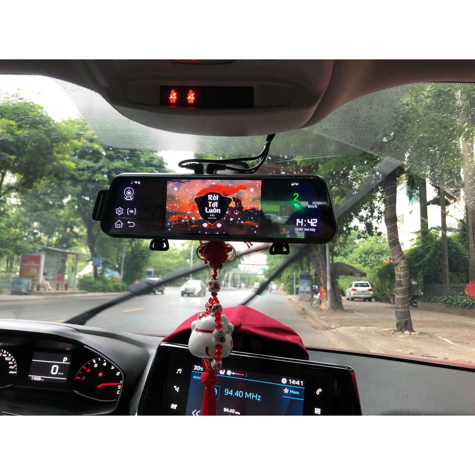 Camera hành trình ô tô D10, cam hành trình gương 10inch FullHD, tích hợp cam lùi, có cảnh báo giao thông BH 12T