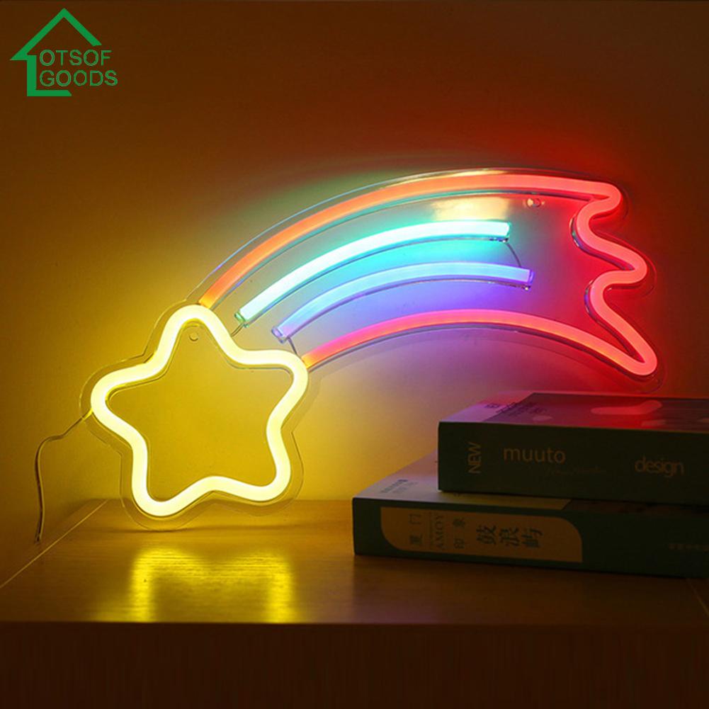 USB Powered Neon Sign Light Acrylic LED Wall Hanging Lamp Room Party Decor