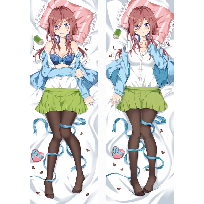 Vỏ Gối 60x180cm In Họa Tiết Hoạt Hình The Quintuplets Dakim Sakura 2 Chiều Ốp