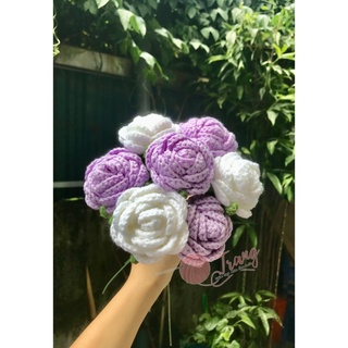 Bó hoa hồng len Handmade tone Tím