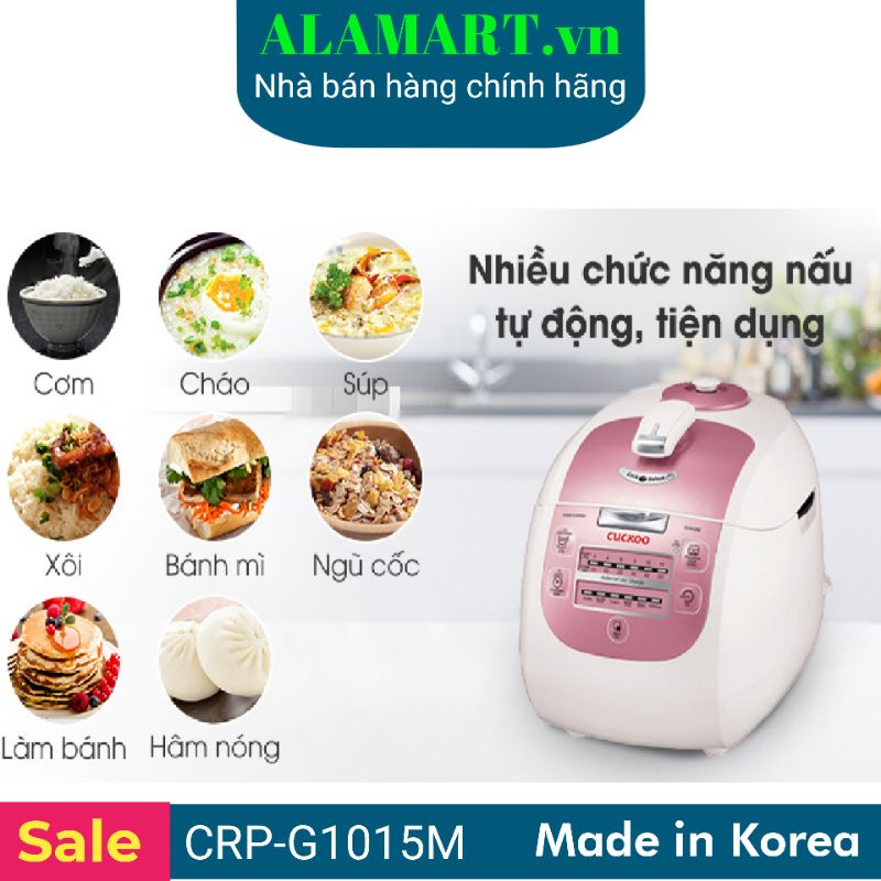 Nồi cơm Áp suất Điện tử CUCKOO CRP-G1015M 1.8L (MADE IN KOREA) dùng cho 4 - 8 người ăn 1 kg gạo