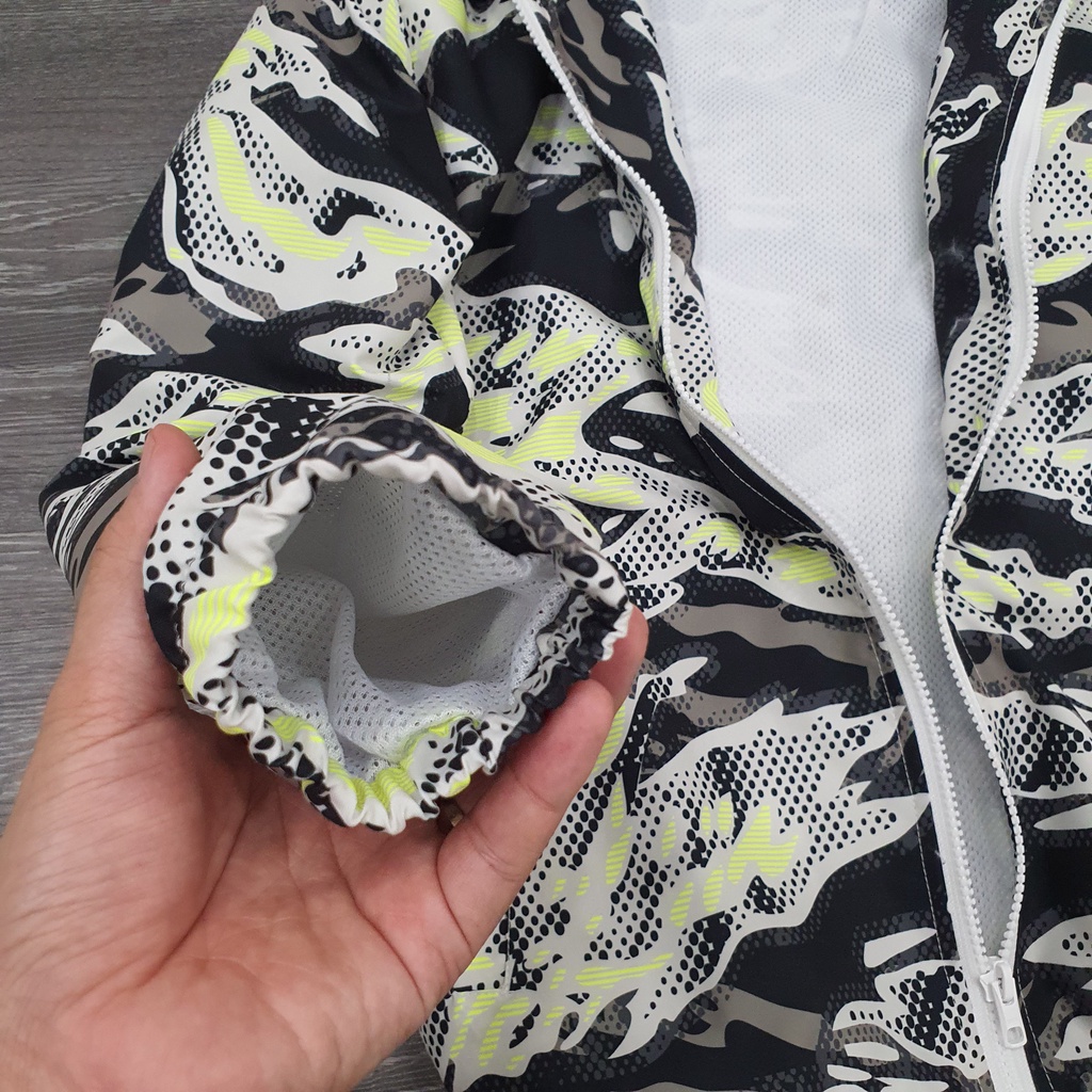 Áo Khoác Dù 2 Lớp Họa Tiết Camo Dạ Quang Chống Nắng Có Nón Nam , Nữ