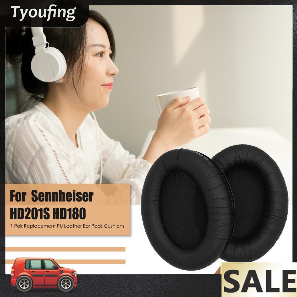 1 Cặp Miếng Đệm Tai Nghe Sennheiser Hd201S Hd180 Bằng Da Pu