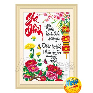 Tranh thêu chữ thập Gia đình hạnh phúc AL. 51396 ( 62x88 ) chưa thêu