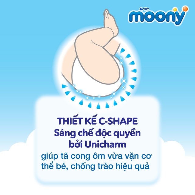 [CHÍNH HÃNG] Bỉm - Tã Dán Moony Newborn Size NB90 (Cho bé sơ sinh ~5kg)