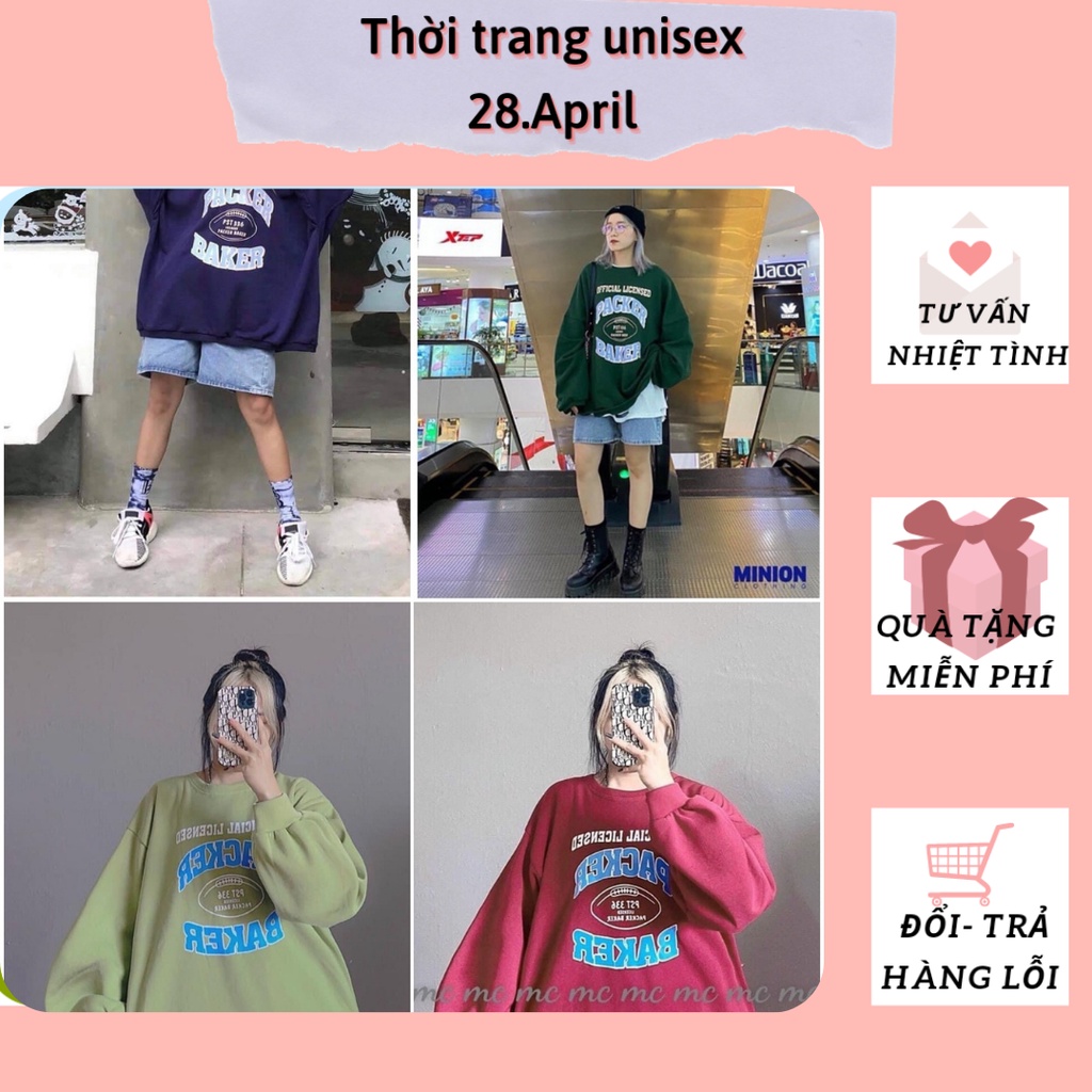 Áo Nỉ Sweater Nam Nữ Form Rộng Vải Nỉ Bông Dày Dặn phong cách Ulzzang in chữ PACK đủ màu
