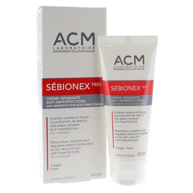 Kem dưỡng ẩm dành cho da mụn giúp ngăn ngừa sự tiết bã nhờn ACM Sebionex Trio Anti-imperfection Soothing Cream 40ml