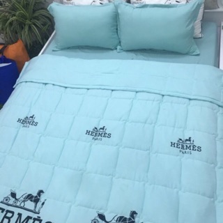 Hàng cao cấp bộ chăn ga gối hè cotton đũi