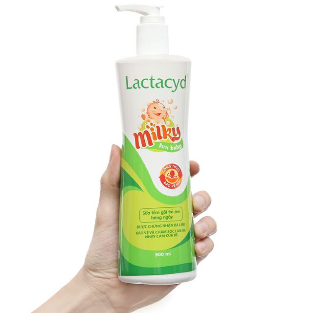 Sữa tắm gội toàn thân Lactacyd 500ml phòng ngừa rôm sảy trẻ em