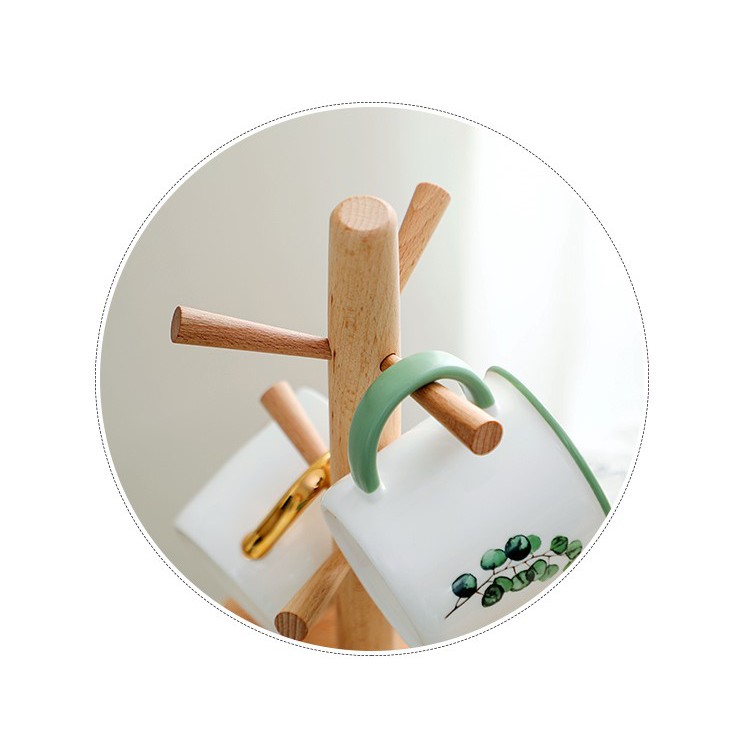 Cây/giá treo cốc bằng gỗ tiện lợi phong cách Nhật Bản - Cup holder | BigBuy360 - bigbuy360.vn