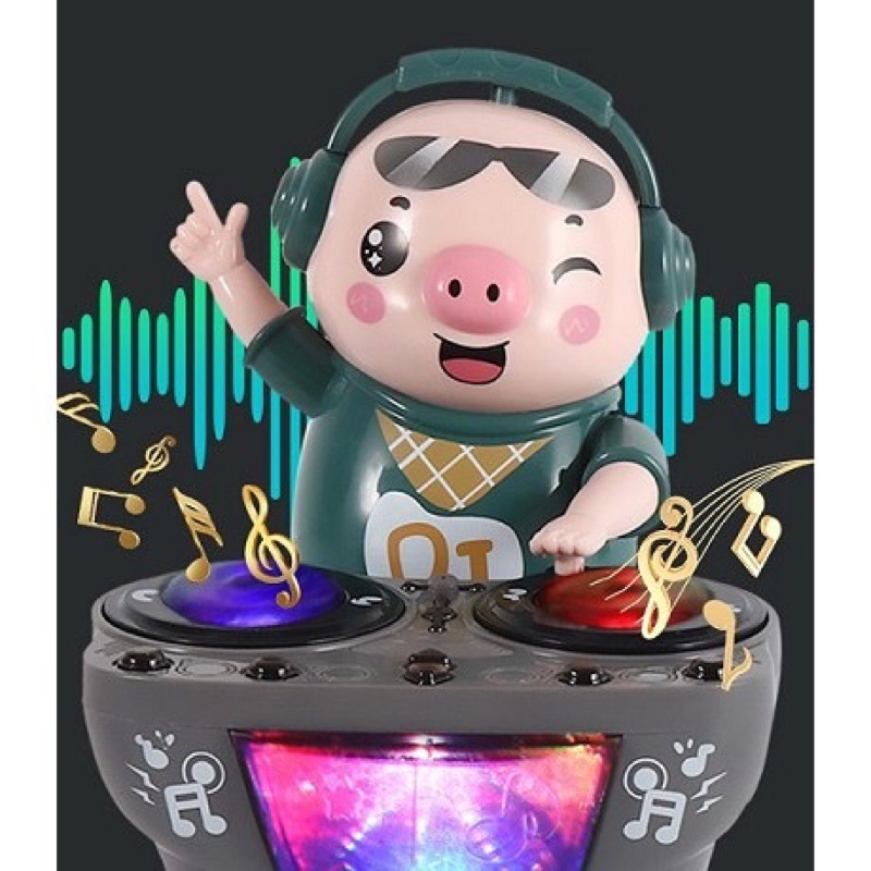 Heo Phát Nhạc - Chú Heo Chơi DJ Năng Động Siêu Dễ Thương Nhảy Theo Nhạc Và Đèn Cho Bé