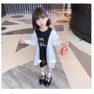 Váy cotton dài tay phối sơ mi siêu xinh(kèm ảnh thật và video)
