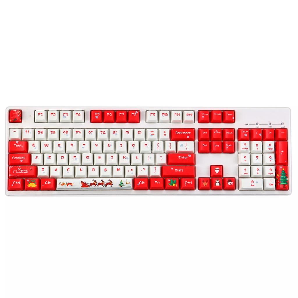 Bộ keycap Christmas 108 PBT In Dyesub cực đẹp chủ đề Giáng Sinh