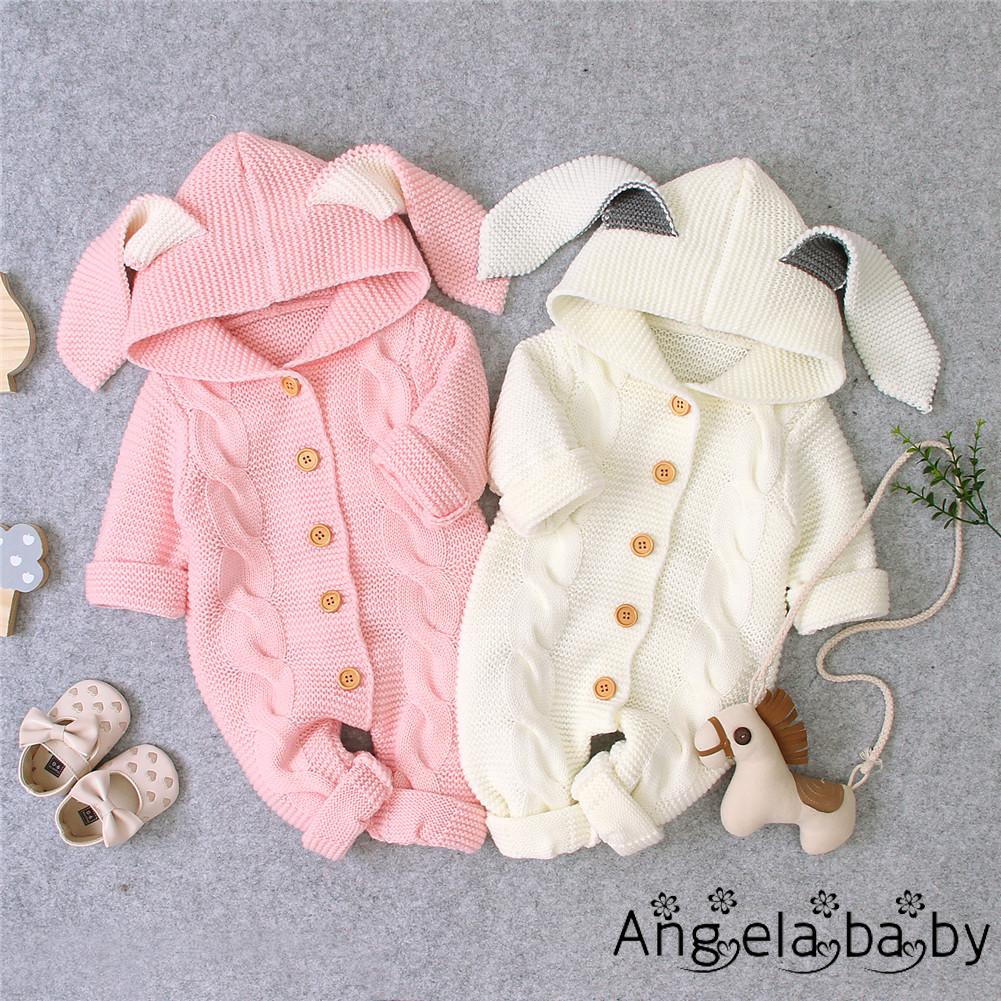 Bộ áo liền quần có mũ tai gấu đáng yêu cho bé