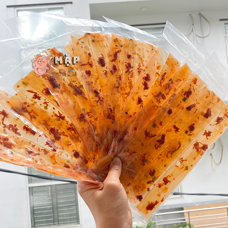 Bánh Tráng Phơi Sương Dẻo Cuộn  Khô Bò Sợi Cay Ngon Loại Dài