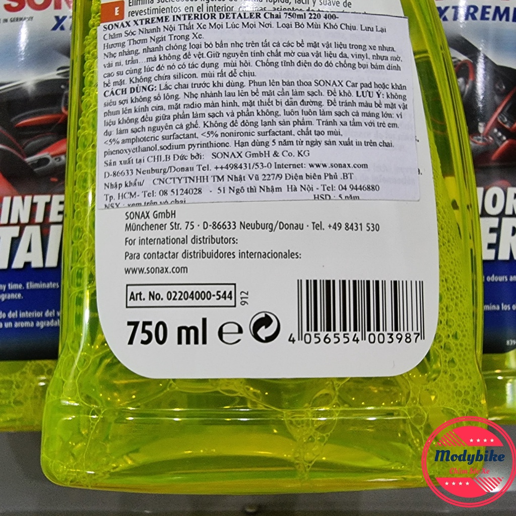 Dung dịch vệ sinh nội thất xe ôtô Sonax Xtreme Interior Detailer 750ml 220400