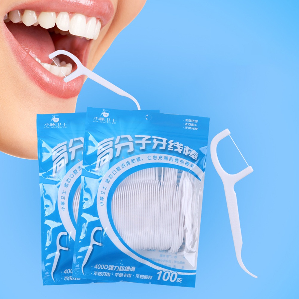 Túi 100 Tăm Chỉ Nha Khoa Sử Dụng Một Lần Tiện Dụng