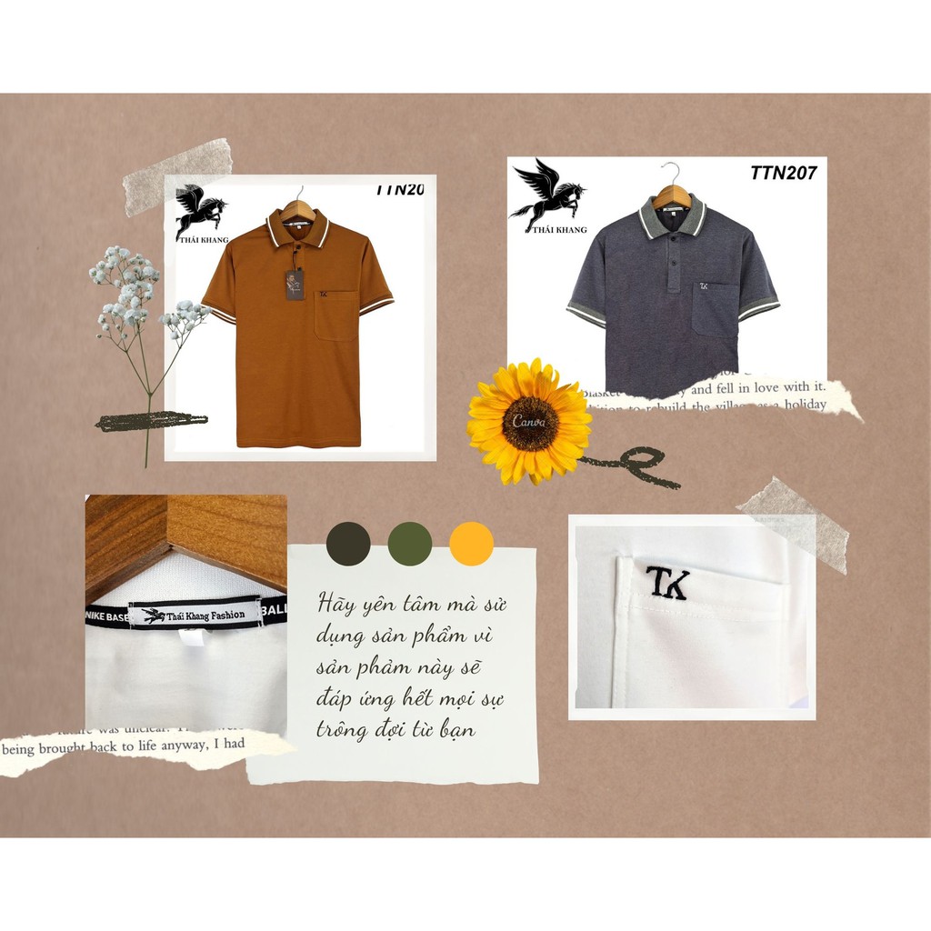 Áo thun nam polo trơn trung niên vải cotton mặc MÁT form rộng thoải mái áo thun nam sọc cổ | BigBuy360 - bigbuy360.vn