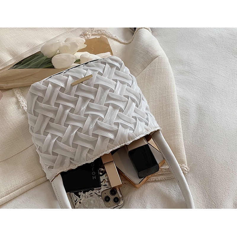 IELGY Túi Đeo Vai Bằng Vải Dệt Màu Trơn Thời Trang Cho Nữ