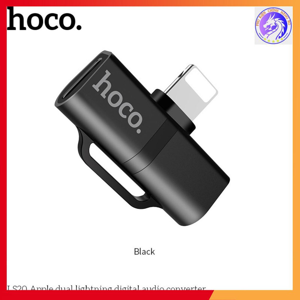 Đầu Chuyển Đổi Hoco LS20 Lightning To 2 Đầu Lightning - Vừa Nghe Nhạc Vừa Sạc Pin