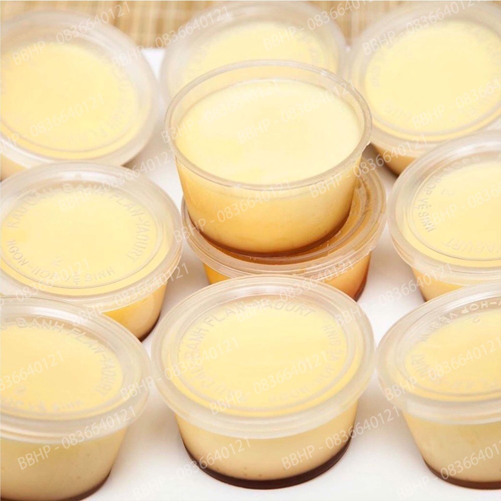 Lốc 50 khuôn nhựa đổ bánh flan - Hủ hộp làm flan sữa chua, rau câu, caramen