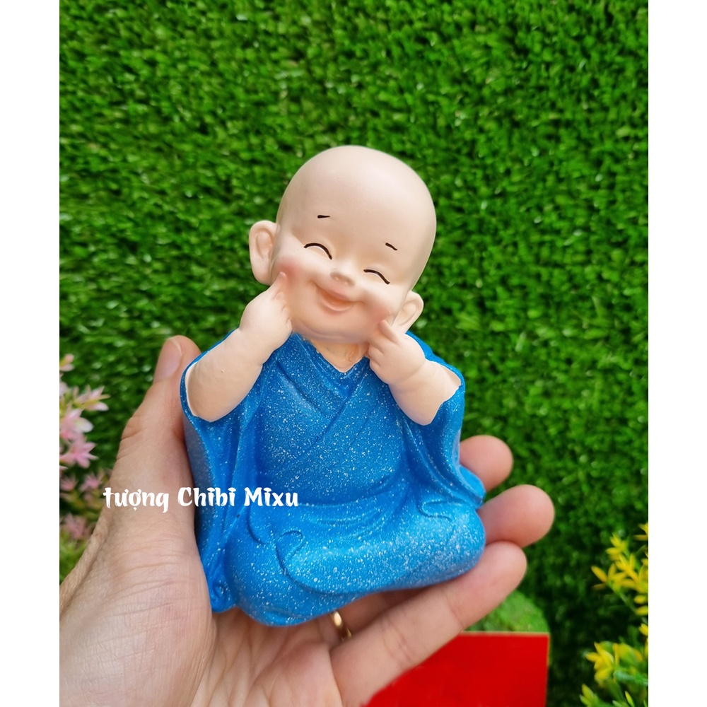 Bộ 04 tượng Tứ Không áo xanh dương size 10cm