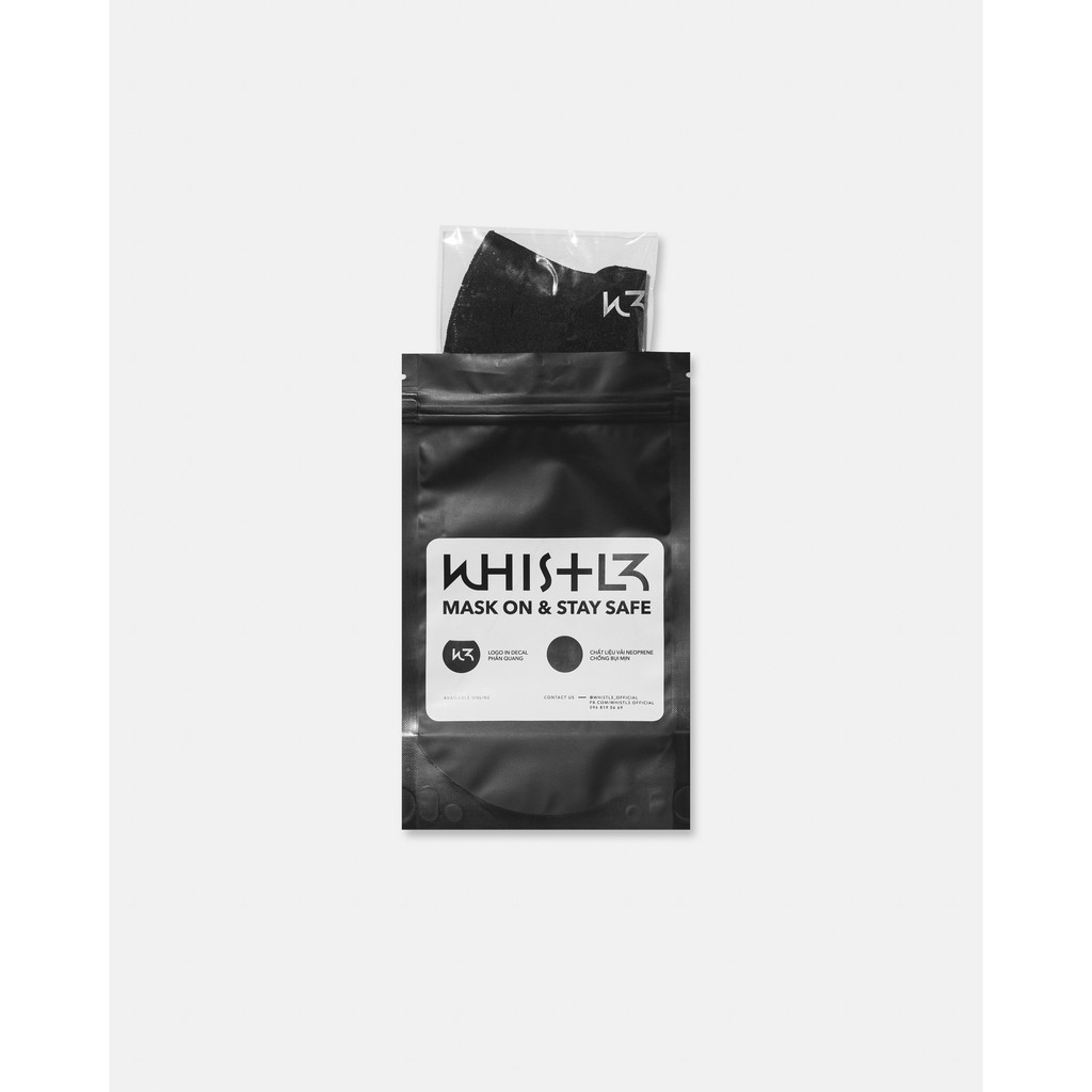 Khẩu trang Whistl3 Logo Mask chất liệu Neoprene, với dạng dệt màng có khả năng chống bụi mịn, hỗ trợ thở | BigBuy360 - bigbuy360.vn