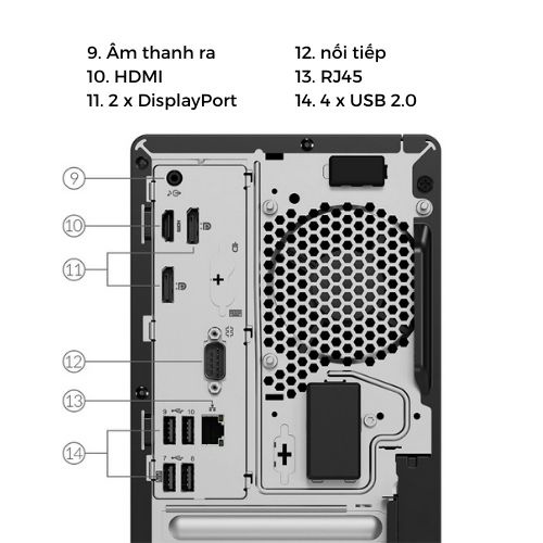 Máy tính bàn Lenovo ThinkCentre M70t (11EVS00T00) | Core i5-10400 | Ram 4G | HDD 1TB | WL+BT | DVDRW [Hàng chính hãng]