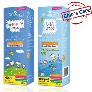 Combo Dha drops& Vitamin D3 Drops Natures Aid