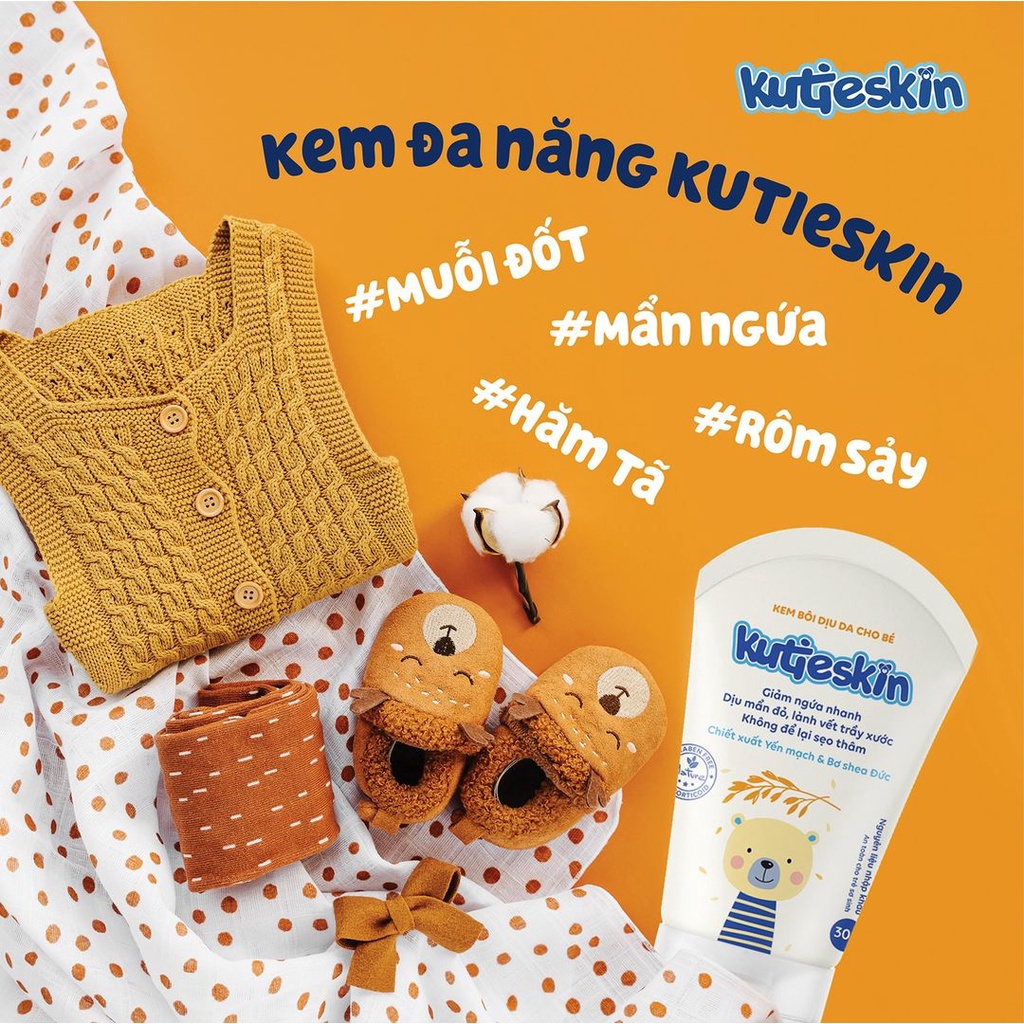 KUTIESKIN - BỘ SẢN PHẨM CHĂM SÓC LÀN DA BÉ [DƯỠNG ẨM, CHÀM SỮA, NGỨA, HĂM, KUTIE SKIN]